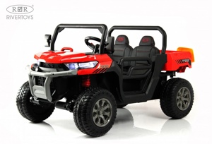 Детский электромобиль RiverToys H005HH (красный) Двухместный - фото