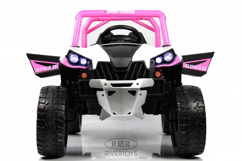 Детский электромобиль RiverToys F888FF (розовый) Функция качалки - фото2