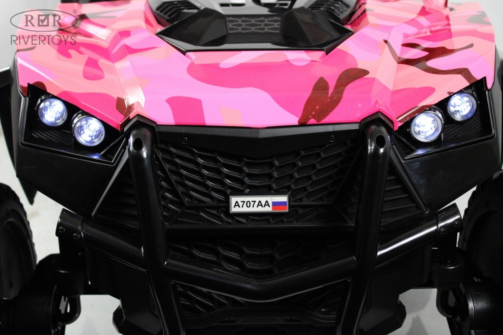 Детский электромобиль RiverToys A707AA LUX NEW 4WD (розовый камуфляж) Двухместный Полноприводный фото-4 Детский электромобиль RiverToys A707AA LUX NEW 4WD (розовый камуфляж) Двухместный Полноприводный фото-4