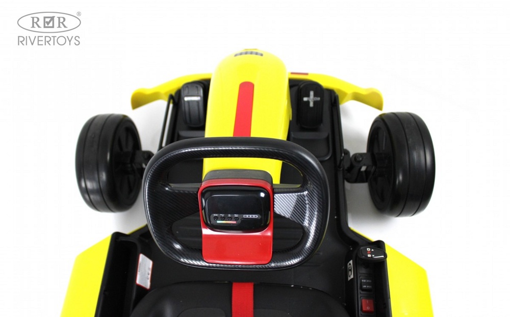 Детский электромобиль дрифт-карт RiverToys H008HH (желтый) с пультом управления - фото3