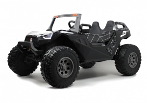 Детский электромобиль RiverToys A707AA LUX 4WD (чёрный Spider) Кондиционер двухместный полноприводный скорость 16 км/ч - фото