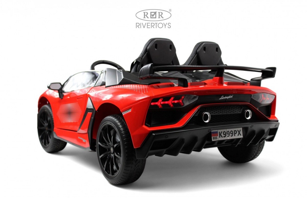 Детский электромобиль RiverToys K999PX (красный) Lamborghini Двухместный, полноприводный - фото2