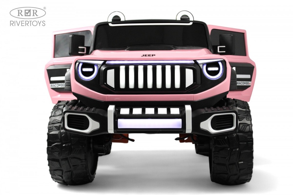 Детский электромобиль RiverToys E007EE (розовый) Полноприводный Jeep Rubicon - фото2