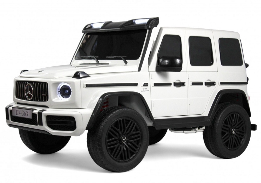 Детский электромобиль RiverToys Mercedes Benz G63 Y777YY (белый) Лицензия Двухместный Полноприводный Нагрузка до  80 кг.