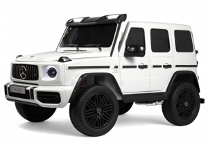 Детский электромобиль RiverToys Mercedes Benz G63 Y777YY (белый) Лицензия Двухместный Полноприводный Нагрузка до  80 кг. - фото