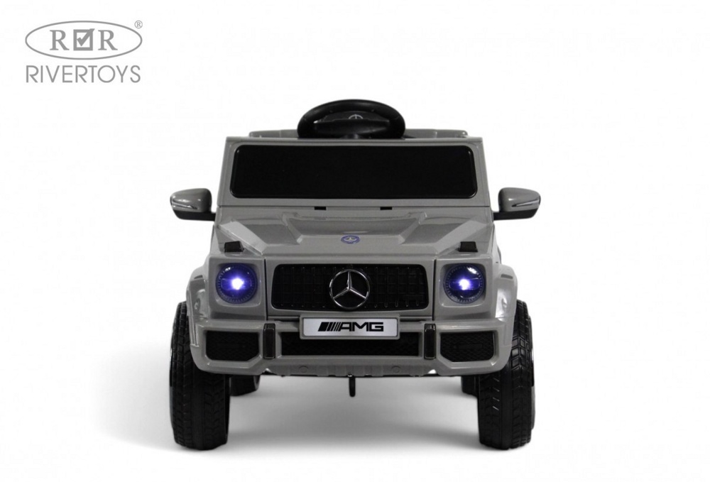 Детский электромобиль RiverToys Mercedes-AMG G63 G222GG (серый) - фото2