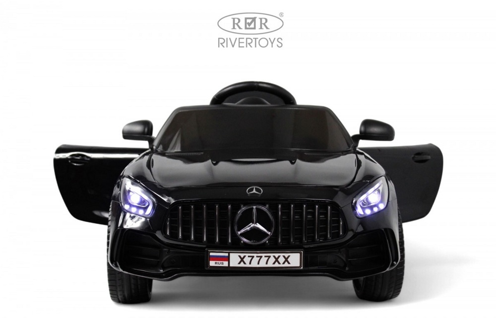 Детский электромобиль RiverToys Mercedes-Benz AMG GT X777XX (чёрный глянец) - фото3