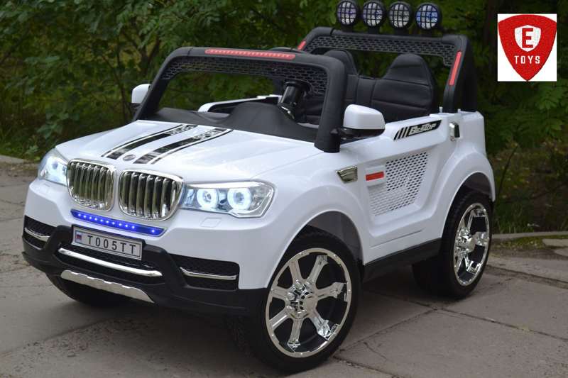 Двухместный детский электромобиль Electric Toys BMW X5 Lux 12V (белый) 10Ah арт.8088В с дугами - фото5