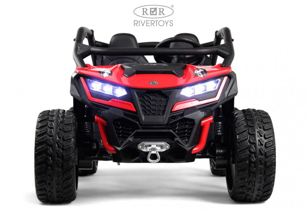 Детский электромобиль RiverToys C555CC (красный) Buggy Двухместный Полноприводный - фото2