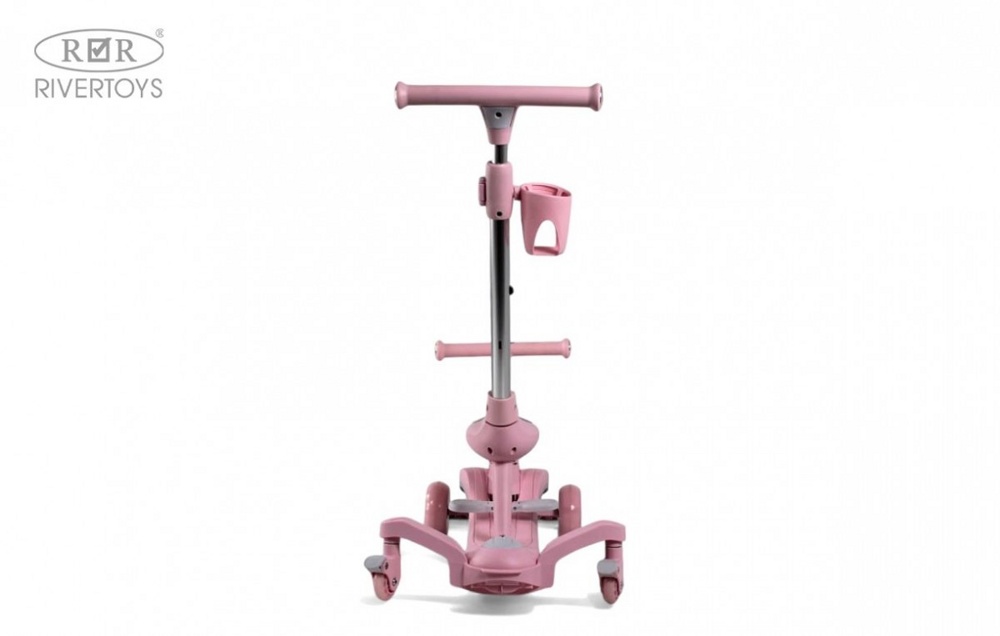 Детский cамокат-беговел RiverToys HB-111 (розовый) - фото2