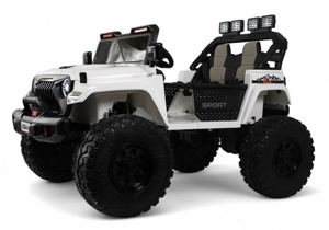 Детский электромобиль RiverToys Jeep A222AA (белый) Двухместный Полноприводный - фото