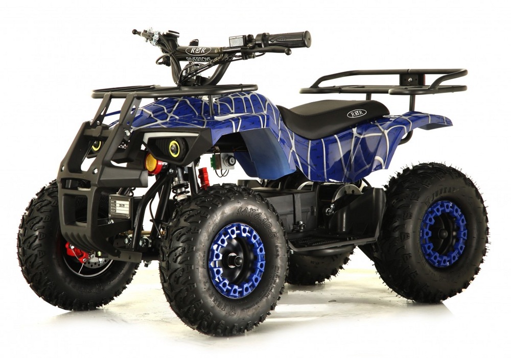 Детский электроквадроцикл RiverToys TIKI LUX (синий Spider) скорость 25 км/ч до 65кг.