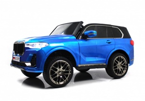 Детский электромобиль Baby Driver 2288 (синий глянец) BMW X7 Полноприводный Двухместный+ Качалка, усиленный аккумулятор - фото