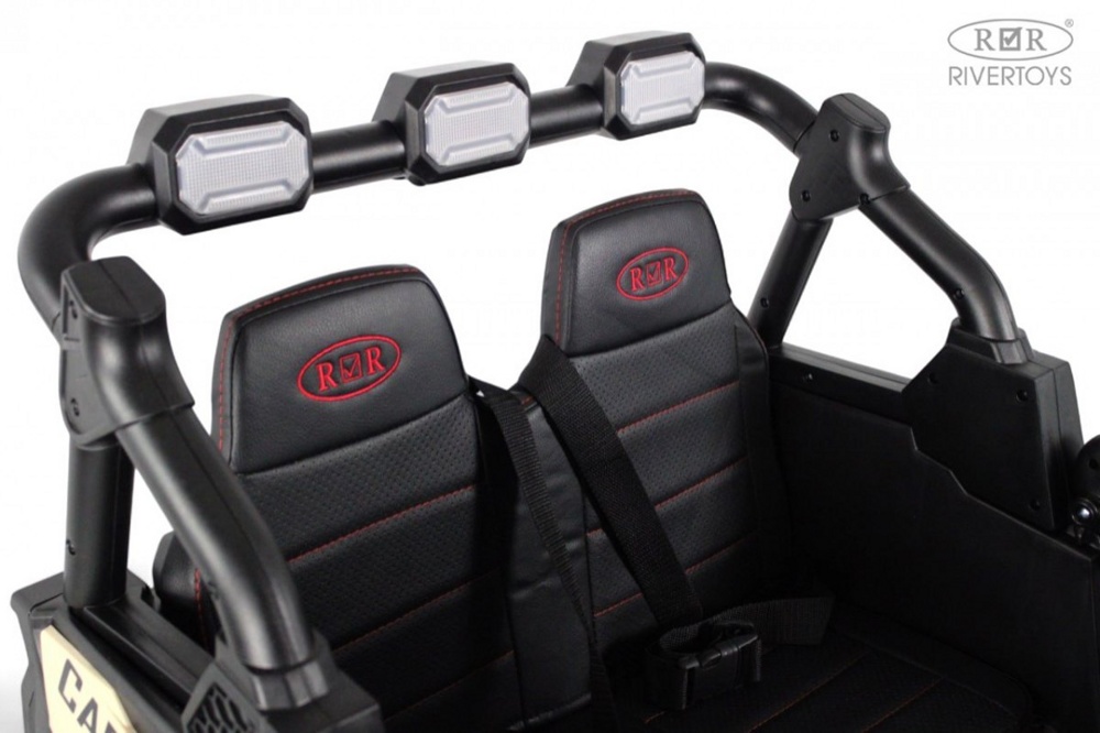 Детский электромобиль RiverToys K555KK 4WD 24V (белый) Buggy Полноприводный Двухместный - фото3