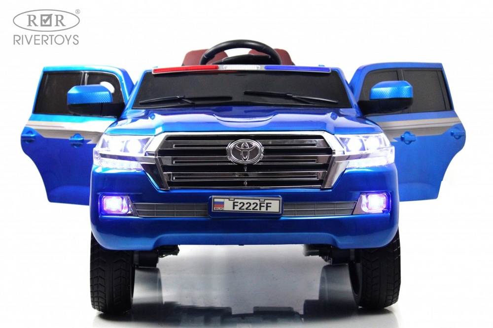 Детский электромобиль RiverToys F222FF темно-(синий глянец) Toyota Полноприводный - фото2
