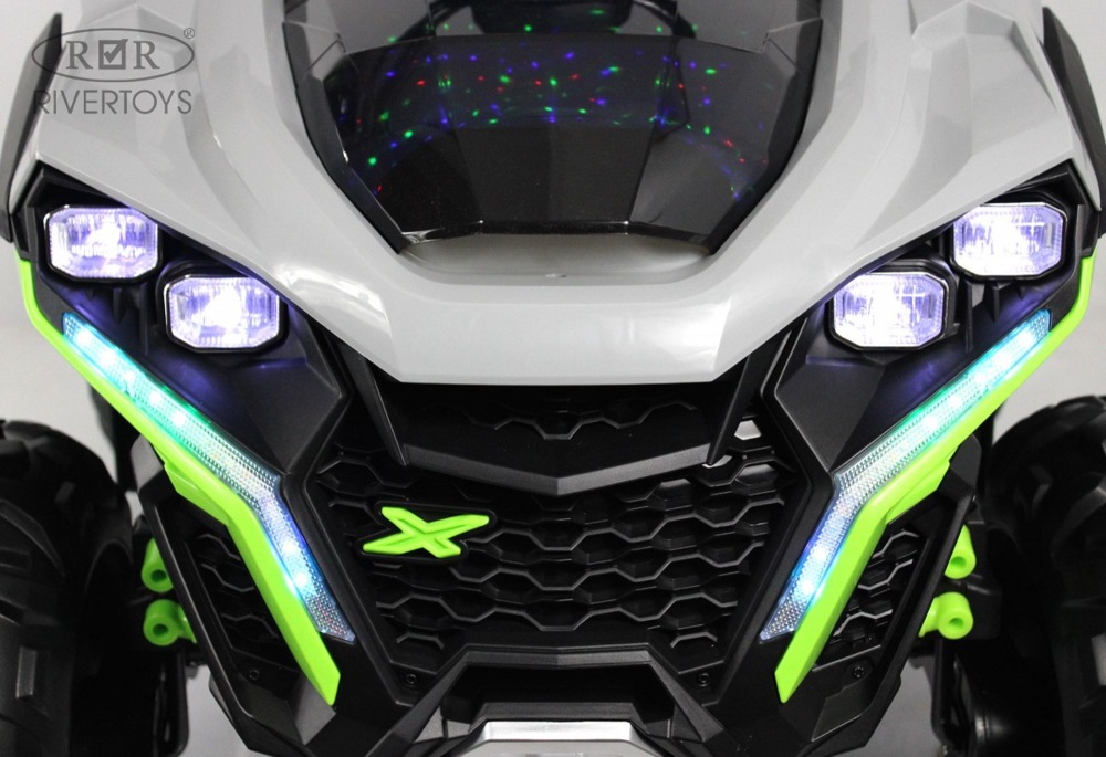 Детский электроквадроцикл RiverToys Z888VO 4WD (серый) Двухместный Полноприводный - фото3