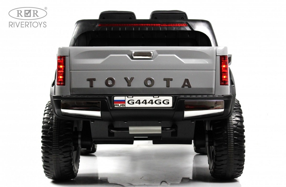 Детский электромобиль RiverToys G444GG (серый) Toyota Tundra Полноприводный - фото3