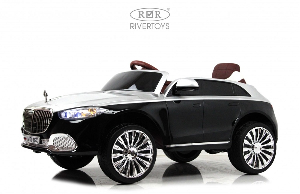 Детский электромобиль RiverToys М001БХ (черно-серебристый глянец) Mercedes Полноприводный - фото6