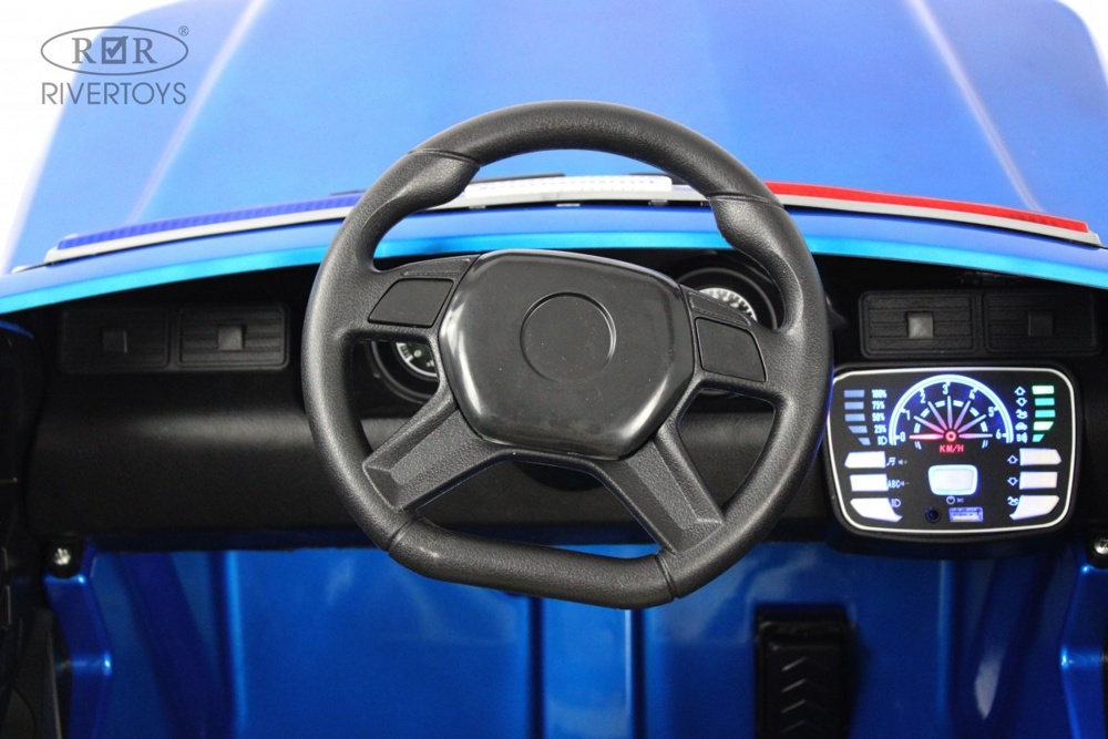 Детский электромобиль RiverToys F222FF темно-(синий глянец) Toyota Полноприводный - фото5