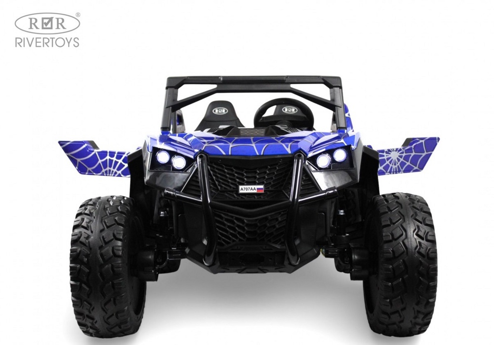 Детский электромобиль RiverToys A707AA LUX NEW 4WD (синий spider) Двухместный Полноприводный фото-2 Детский электромобиль RiverToys A707AA LUX NEW 4WD (синий spider) Двухместный Полноприводный фото-2