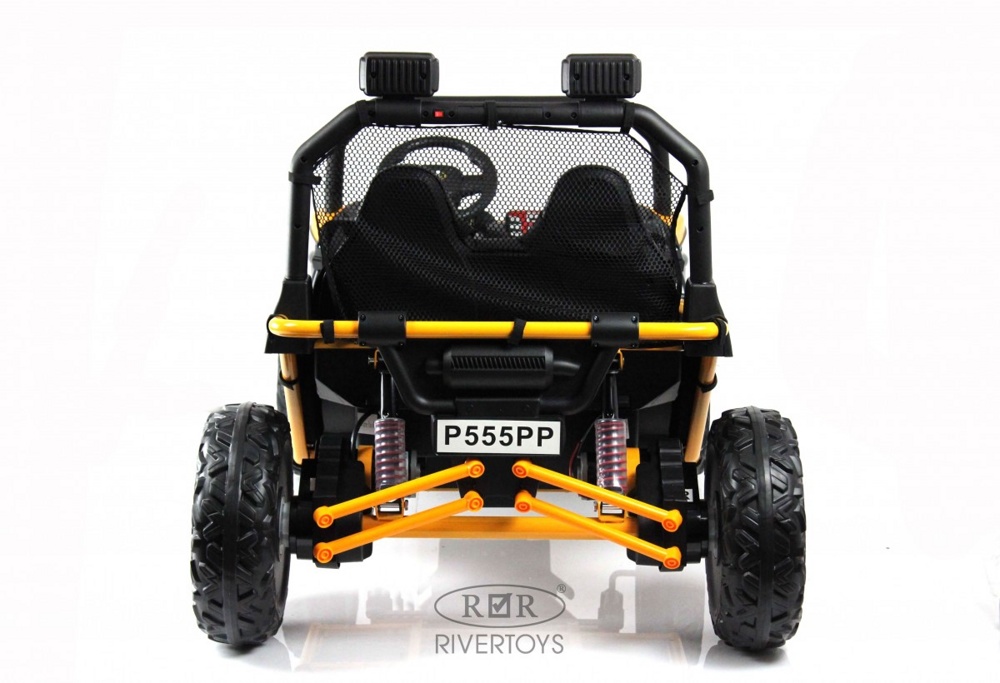 Детский электромобиль RiverToys P555PP (оранжевый) Buggy Двухместный с пультом - фото5