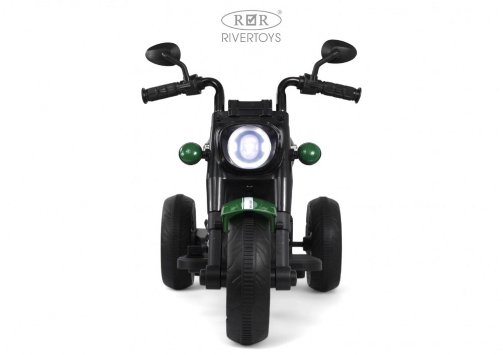 Детский электромотоцикл RiverToys G500GG (зеленый) - фото4