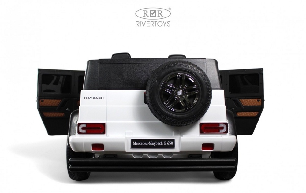 Детский электромобиль RiverToys Mercedes-Maybach G650 Landaulet M999MM (белый) Двухместный до 100кг - фото4