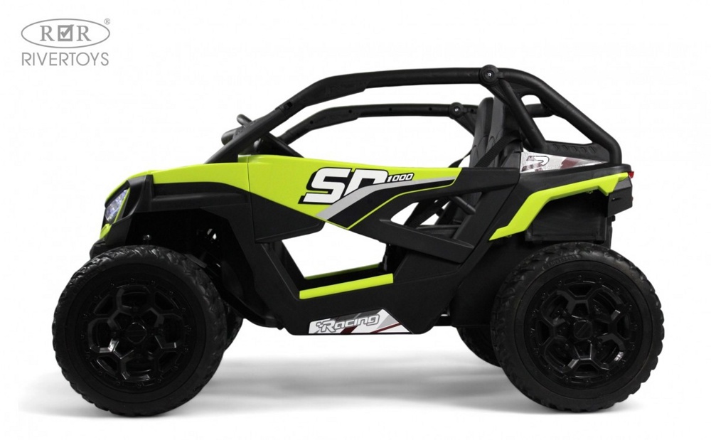 Детский электромобиль RiverToys C555CC (зелёный) Buggy Двухместный Полноприводный - фото3