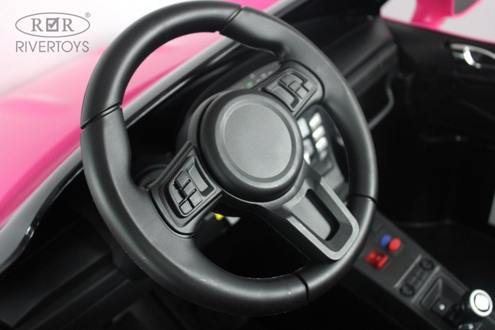 Детский электромобиль RiverToys T911TT NEW (розовый) Двухместный до 100кг - фото4