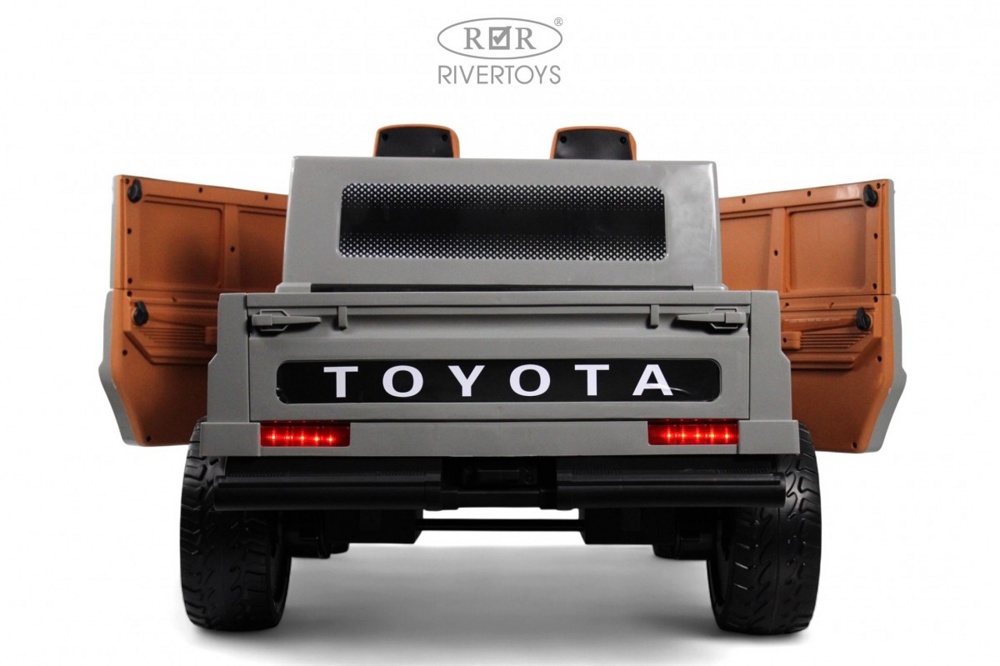 Детский электромобиль RiverToys Pick-Up E555KX (серый) Toyota Полноприводный - фото6