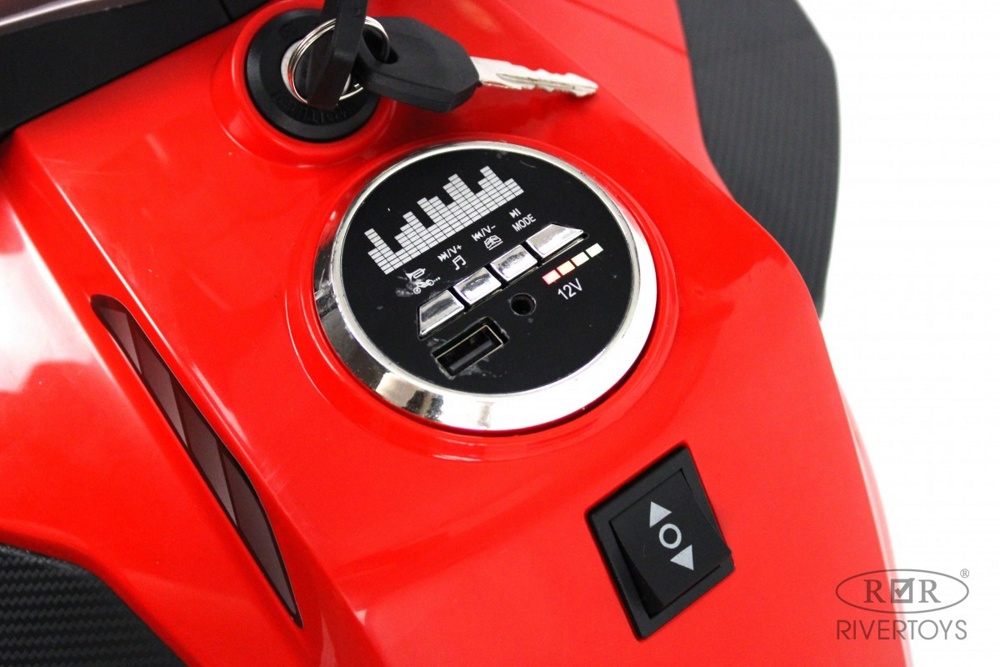 Детский электромотоцикл RiverToys М111БХ (красный) - фото6