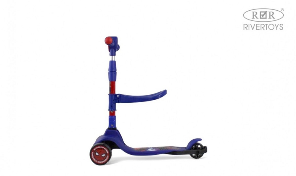 Детский самокат RiverToys HB-101 (темно-синий) Складной фото-4