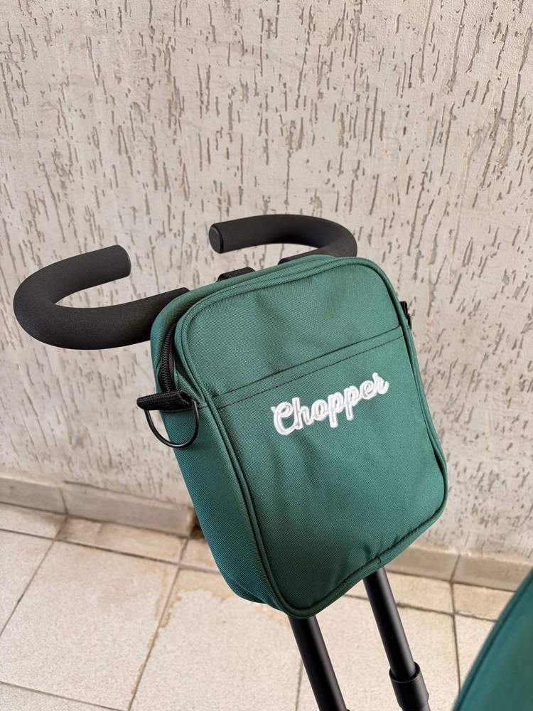 Детский велосипед Chopper CH1G-2 (зеленый) наклонный руль, обновленная родительская ручка и фара, солнцезащитная накидка фото-5