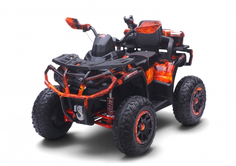 Детский электроквадроцикл RiverToys Z111ZZ (огненный) Полноприводный - фото1 Детский электроквадроцикл RiverToys Z111ZZ (огненный) Полноприводный - фото1