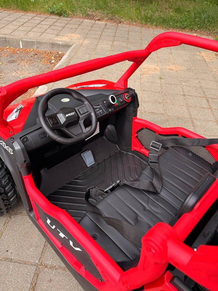 Детский электромобиль Baby Driver F333 Buggy (красный) Полноприводный, двухместный с лопаткой, большим электрокузовом, ключом фото-3 Детский электромобиль Baby Driver F333 Buggy (красный) Полноприводный, двухместный с лопаткой, большим электрокузовом, ключом фото-3