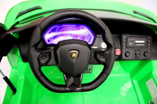 Детский электромобиль RiverToys Lamborghini Aventador SVJ A111MP (зеленый) лицензия двухместный - фото6