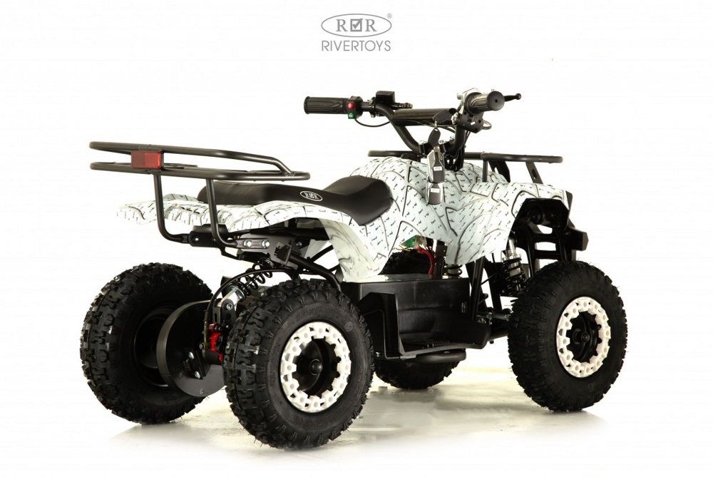 Детский электроквадроцикл RiverToys Tiki (белый Spider) скорость 20 км/ч, нагрузка до 65 кг. - фото2