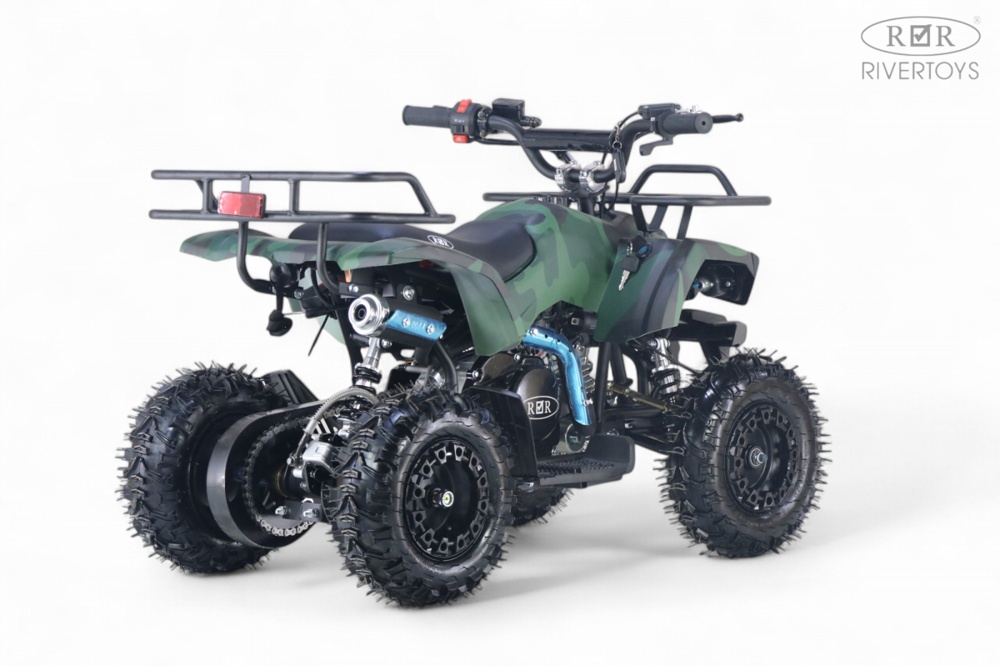 Детский квадроцикл RiverToys TIGER (зеленый камуфляж) Бензиновый - фото3