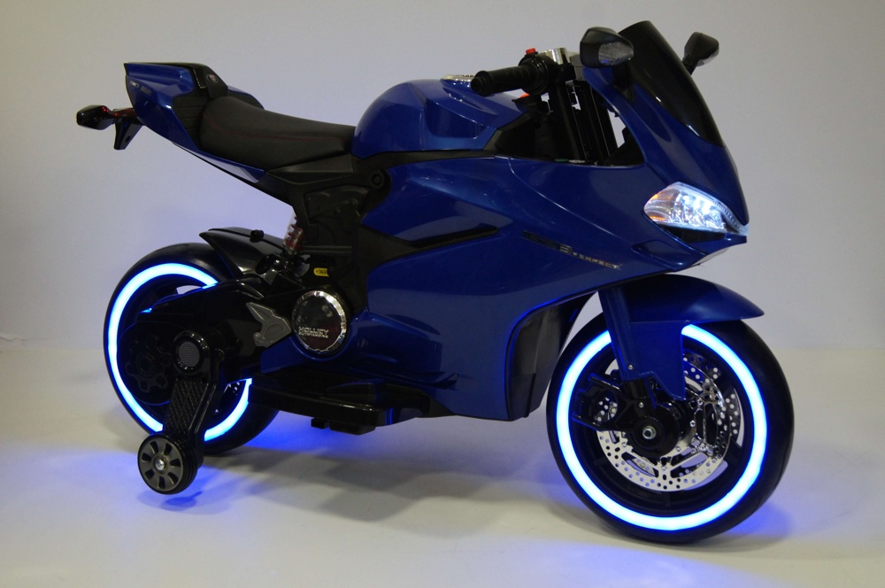 Детский электромобиль, мотоцикл RiverToys A001AA (синий) Ducati - фото6
