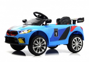 Детский электромобиль RiverToys F444FF (синий) BMW Режим качалки - фото