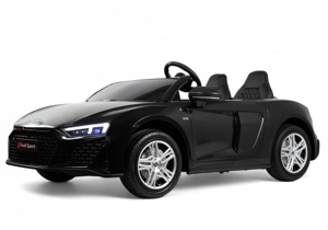 Детский электромобиль RiverToys Audi R8 M333MM (чёрный) Лицензионная модель Двухместный До 100 кг. Скорость до 14 км/ч - фото