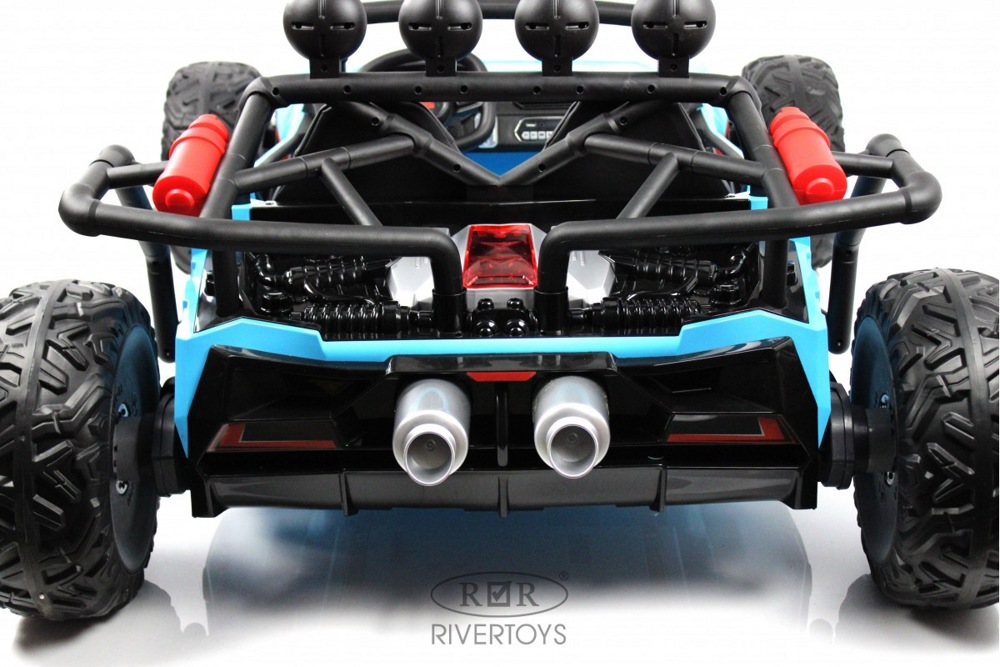 Детский электромобиль RiverToys JS3168 (синий) Двухместный - фото4