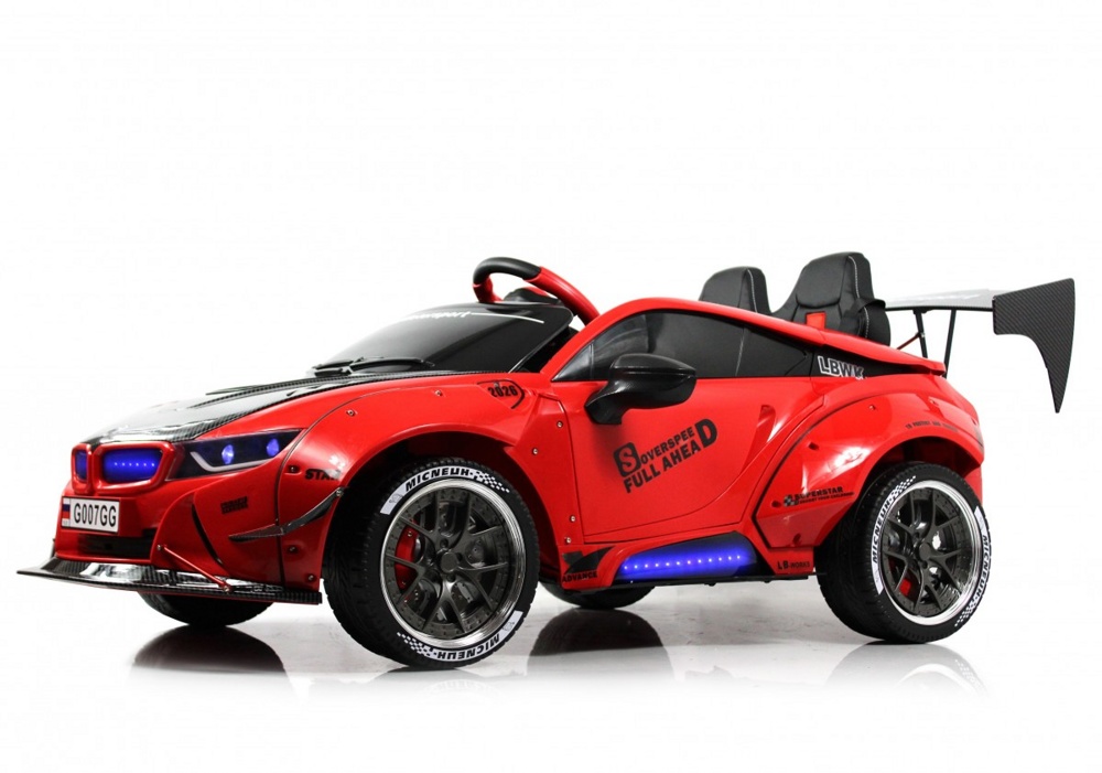 Детский электромобиль RiverToys G007GG (красный) BMW Двухместный