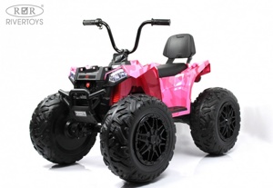 Детский квадроцикл RiverToys A111AA 4WD (розовый камуфляж) Полноприводный - фото