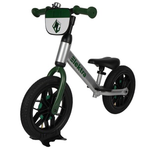 Беговел Bubago Electra (серебряно-зеленый) Трансформер со светящимися надувными колесами и трюковыми подножками - фото