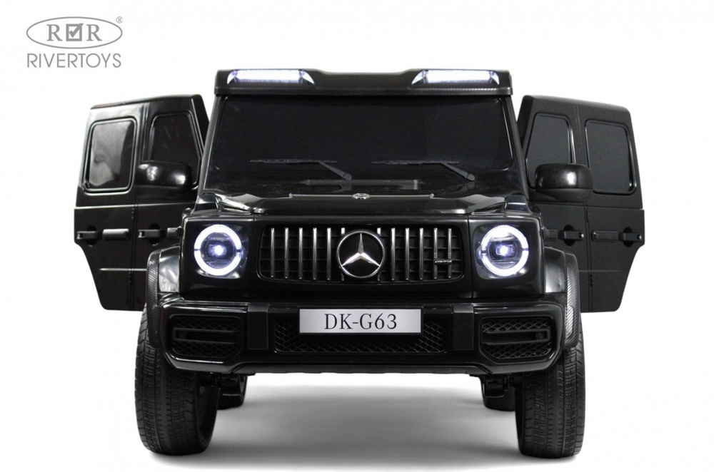 Детский электромобиль RiverToys Mercedes Benz G63 Y777YY (чёрный) Лицензия Двухместный Полноприводный Нагрузка до  80 кг. - фото3