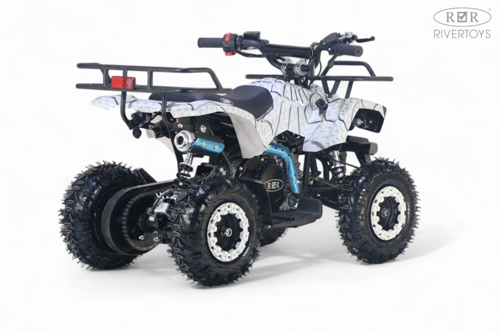 Детский квадроцикл RiverToys TIGER (белый спайдер) Бензиновый - фото4