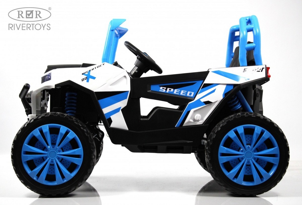Детский электромобиль RiverToys F888FF-A 4WD (синий) - фото6
