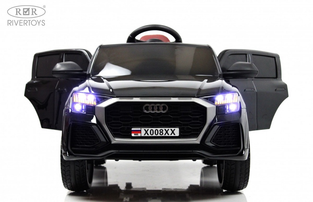 Детский электромобиль RiverToys X008XX (черный глянец) Audi - фото6