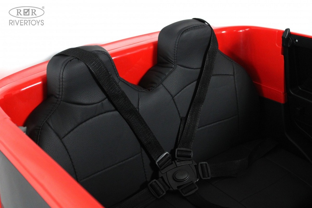 Детский электромобиль RiverToys М007БХ (красный) двухместный - фото4